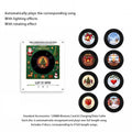 【Christmas Gift】Magnetic NFC Music Player with 9 Mini Vinyl Discs, Add Your Own Songs, Rotating Record Player with Light Effect, Unique Music Gift & Christmas Fridge Decor