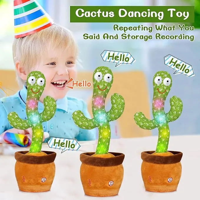 EMOIN Talking Cactus Toy, Interactive Toys Dancing Cactus Toy Mimicking Repeating What You Say, Toddler Infant Baby Toys Gifts for 6 7 8 9 10 Month Old Baby LED Musical Toy