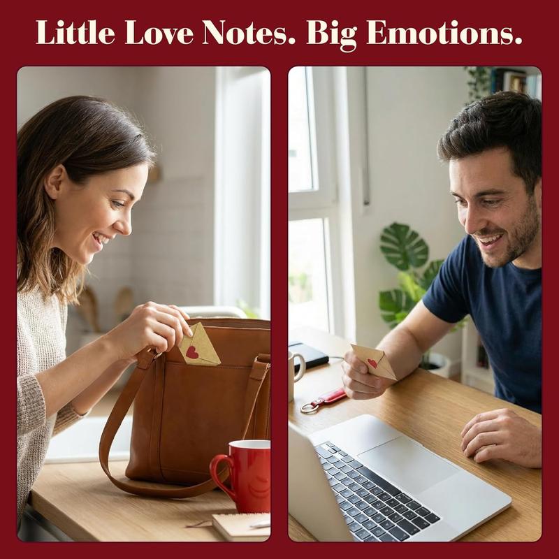DIY Love Notes Box - Mini Blank Cards & Envelopes for Him Her - Cute Valentine’s Day Anniversary Gift for Boyfriend Valentine's Day