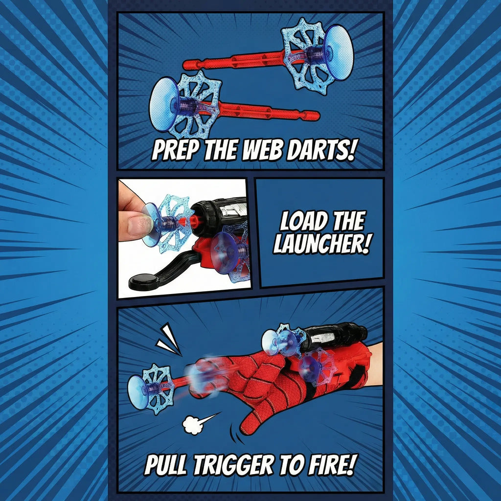 Superhero String Shooter Toy Set - Ages 4+ Gift