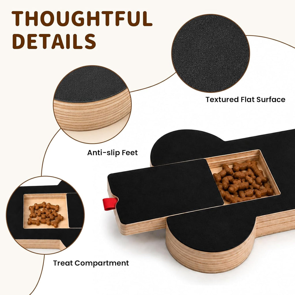 Dog Nail Scratch Board with Treat Box & Drawer, Dog Nail Scratch Non-Slip for Large Dog