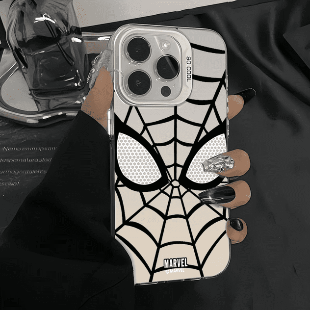 Cool Black Spider Web Phone Case for iPhone 7–17 Series, Stylish Protective Cover for Teens and Adults
