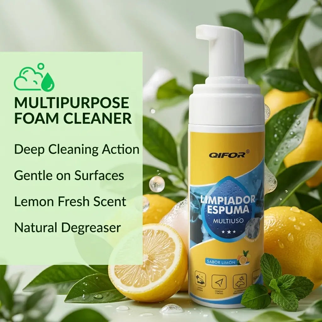 QIFOR 4-in-1 Multi-Enzyme Foam Spray Cleaner - Heavy Duty Deep Cleaning for Car Interior, Sofa & Home (Summervibes)