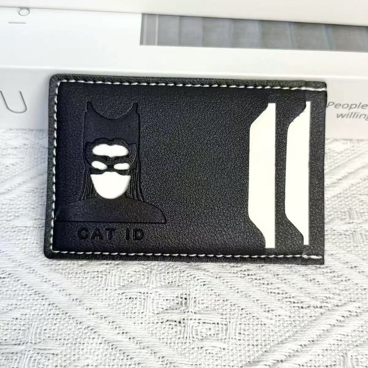 Leather Bat Wallet for Men and Women, Superhero-Inspired Card Holder with Multiple Card Slots, Eye Cutout Design, Personalized ID Wallet