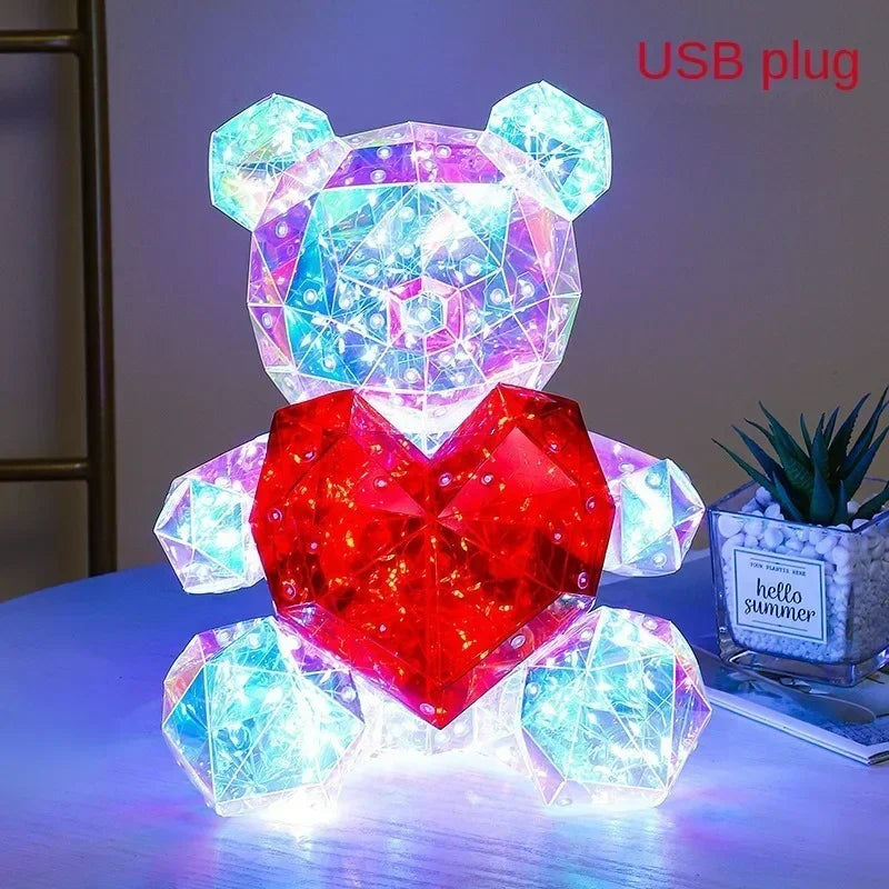 Geometric Prism Heart Teddy Bear Gift