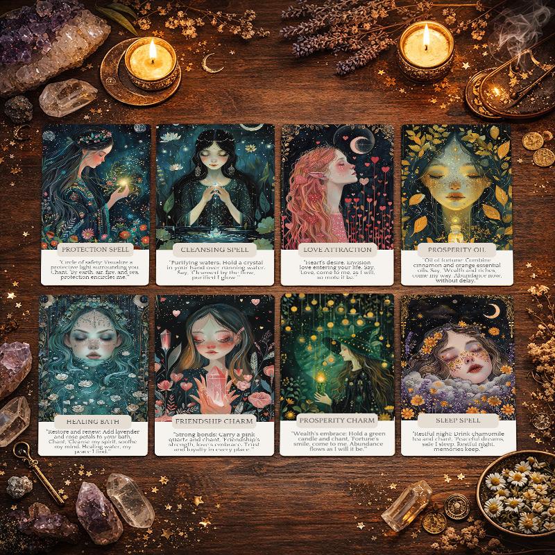 Prophecy Witch Oracle Deck (38 Cards) - Easier Than Tarot for Beginners - Daily Intuition & Guidance Cards - Colorful Art Divination Tool for Self-Care
