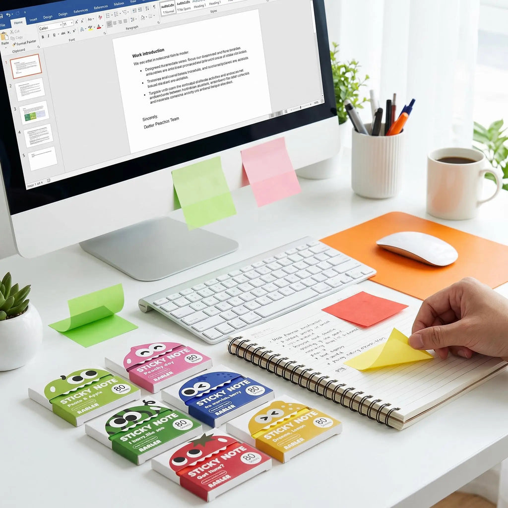 12 Boxes of Transparent Pull-Out Sticky Notes (960 Sheets Total) - Office Stationery, Work Accessories with Strong Adhesion, No Residue, 50 Reuses Per Sheet