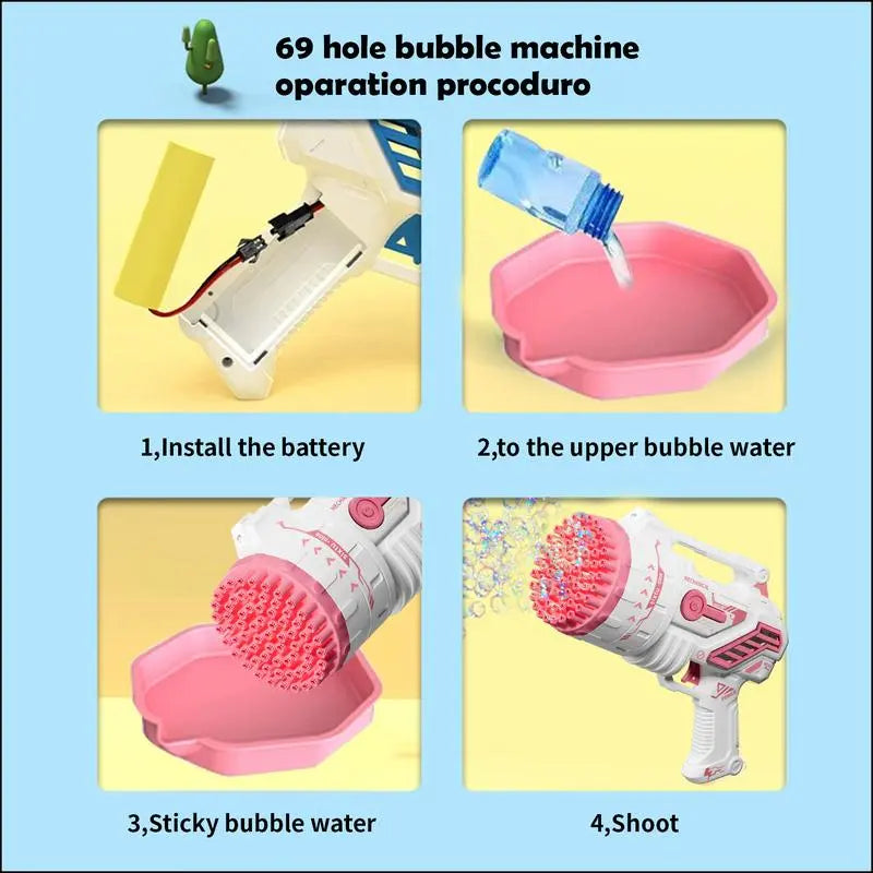 Kids' Bubble Machine, Festive & Party Supplies with Colorful Lights & Thousands of Bubbles