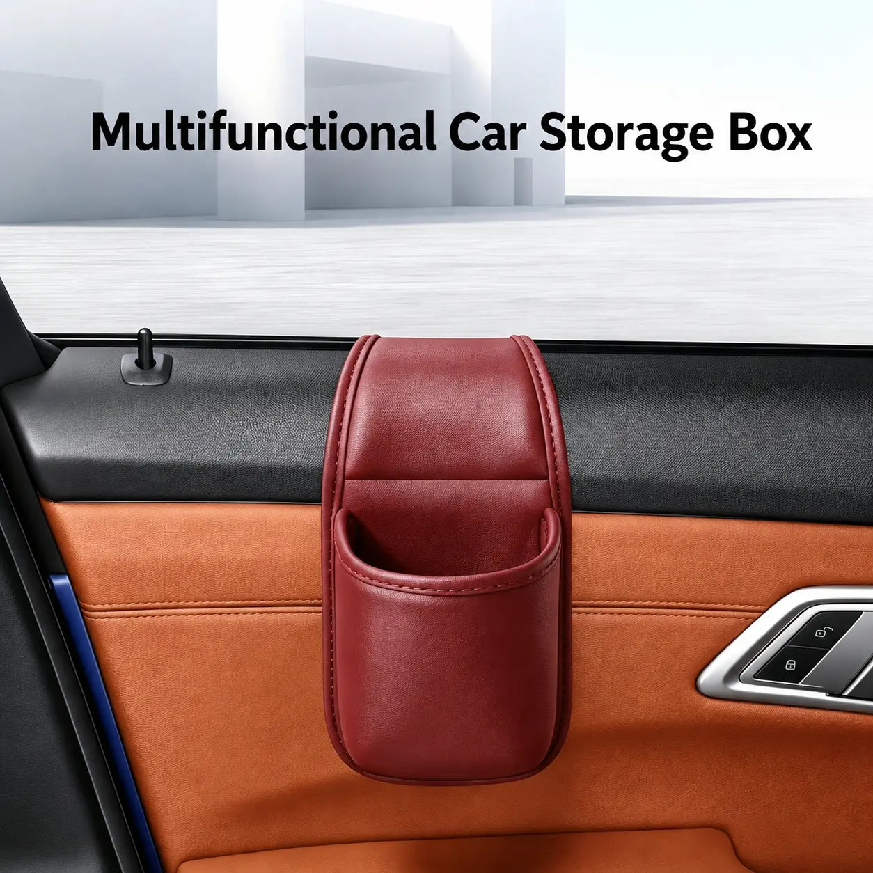 Car Door Storage Pocket, Double-Layer Organizer with Residue-Free Adhesive for Phones, Keys & Small Items, Fits Most Sedans, SUVs & Trucks