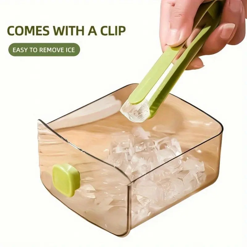48-Cube Double-Deck Ice Maker with Easy-Press Lid & Storage Bin