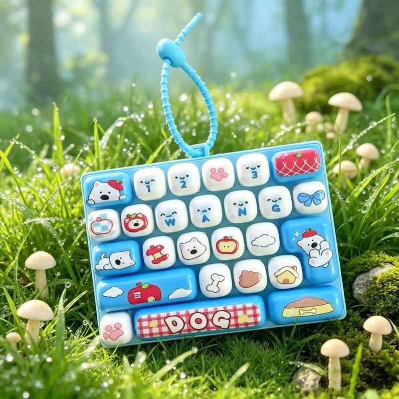 26-Key Mini Keyboard Keychain, Cute Pressable Fidget Toy with Portable Loop, Sensory Finger Toy & Backpack Accessory for Teens, Adults, Gifts & Travel