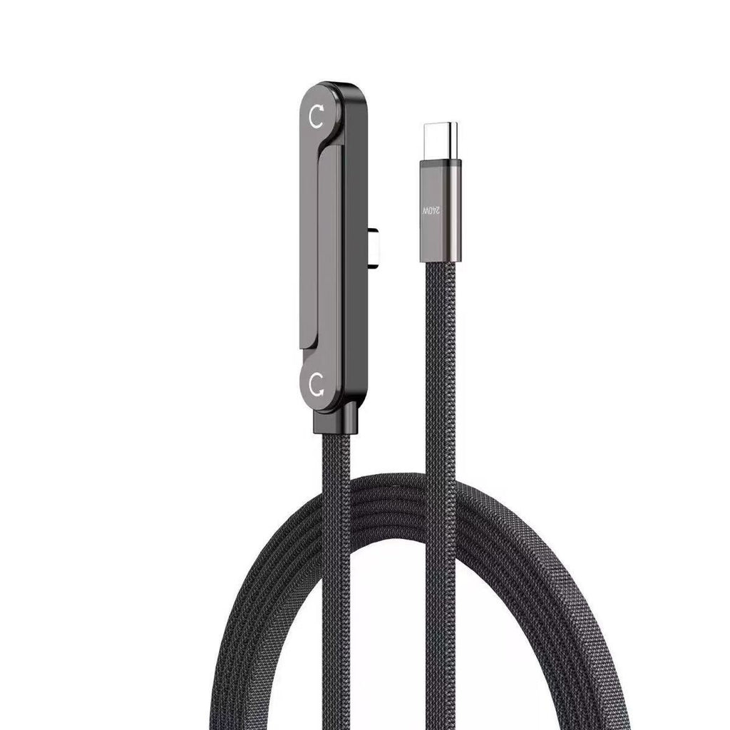 2-in-1 Fast Charging Cable with Hidden Phone Stand, Up to 240W Fast Charging, Foldable Adjustable Stand for Gaming, Office & Travel