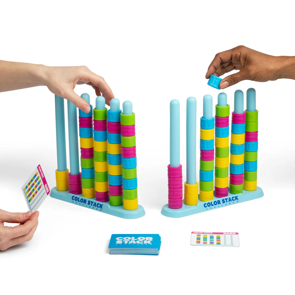 Color Stack Challenge by Relatable – Easter Basket Stuffers for Kids, A Fast-Paced Color Matching Puzzle Game for Fun Easter Family Game Night, Includes 2 Stack Racks, 50 Challenge Cards, & 80 Rings