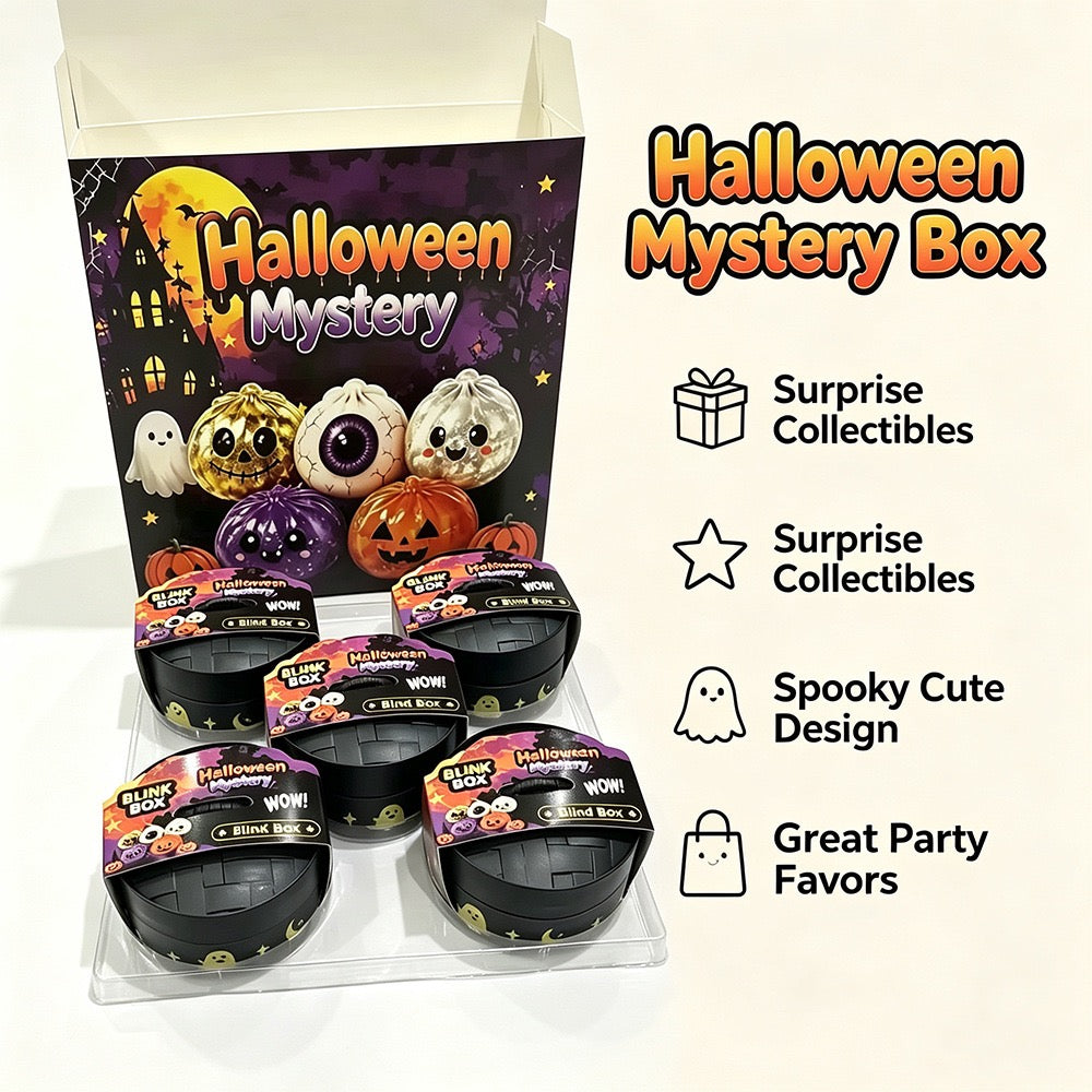 Halloween Dumpling Squishy Toy with Steamer-Style Storage Box, Slow-Rising Squeeze Toy, Spooky Sensory Party Favor & Gift
