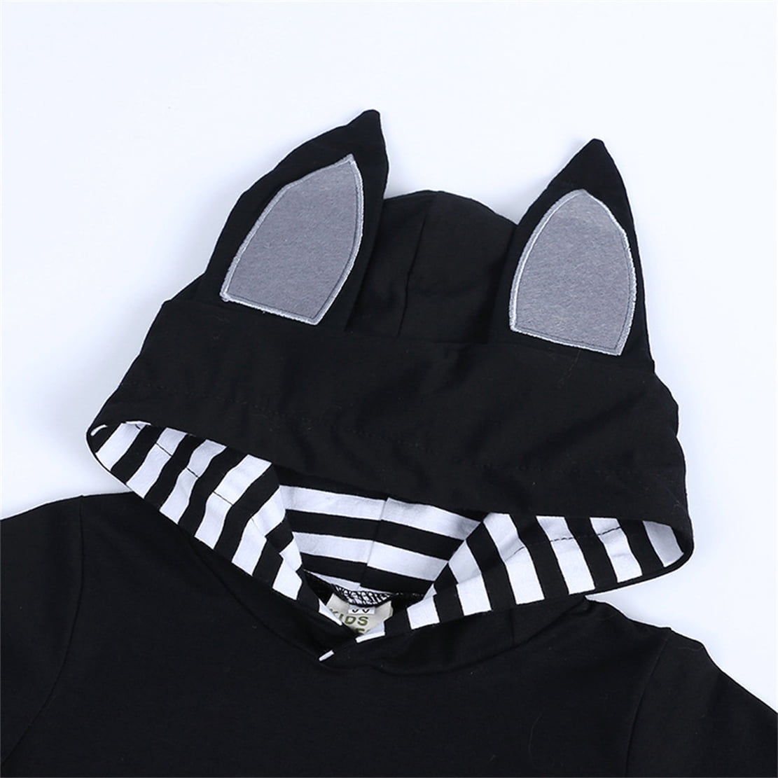 0–18M My First Halloween Costume for Baby Boys & Girls, Bat Cosplay Hooded Romper