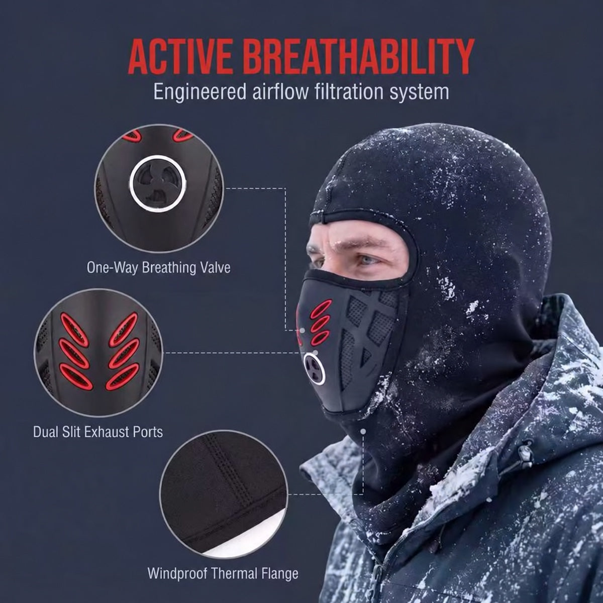 Unisex Fleece Balaclava with Vented Face Cover – Windproof Winter Ski & Motorcycle Mask