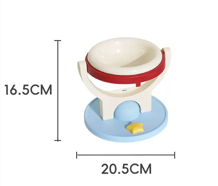 2-in-1 Wall-Mounted & Freestanding Cat Bowl Stand – Foldable Pet Feeder with Removable Bowl, Suction Mount & 19 cm Anti-Tip Base