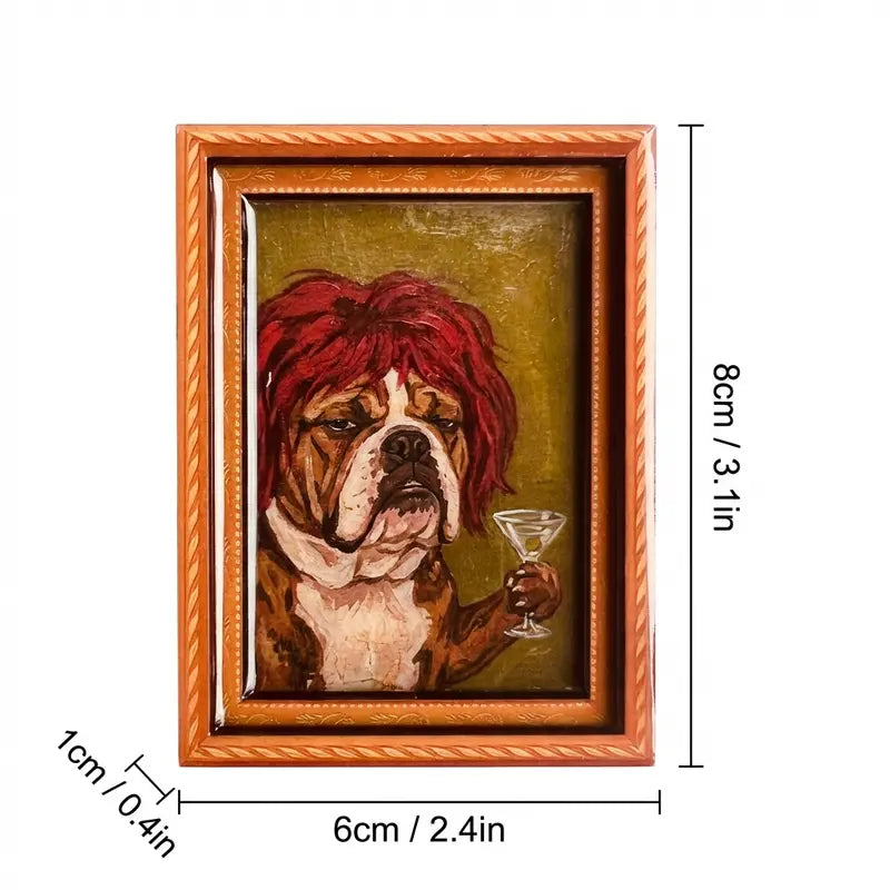 Funny Vintage Art Frame Fridge Magnets - Quirky Animal Portraits for Home & Office