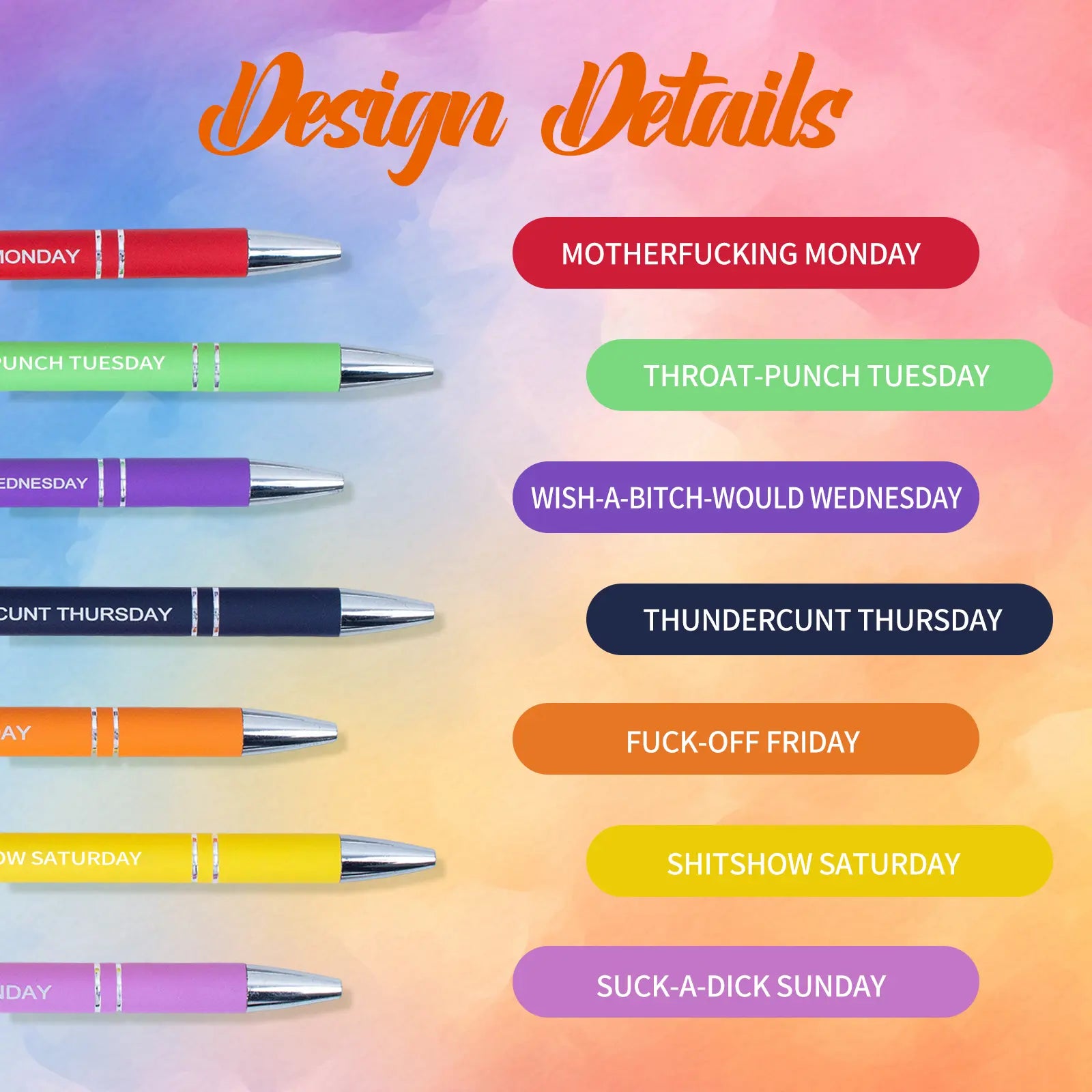Funny Sarcastic Pen Set - Relatable Coworker Gifts & Office Decor
