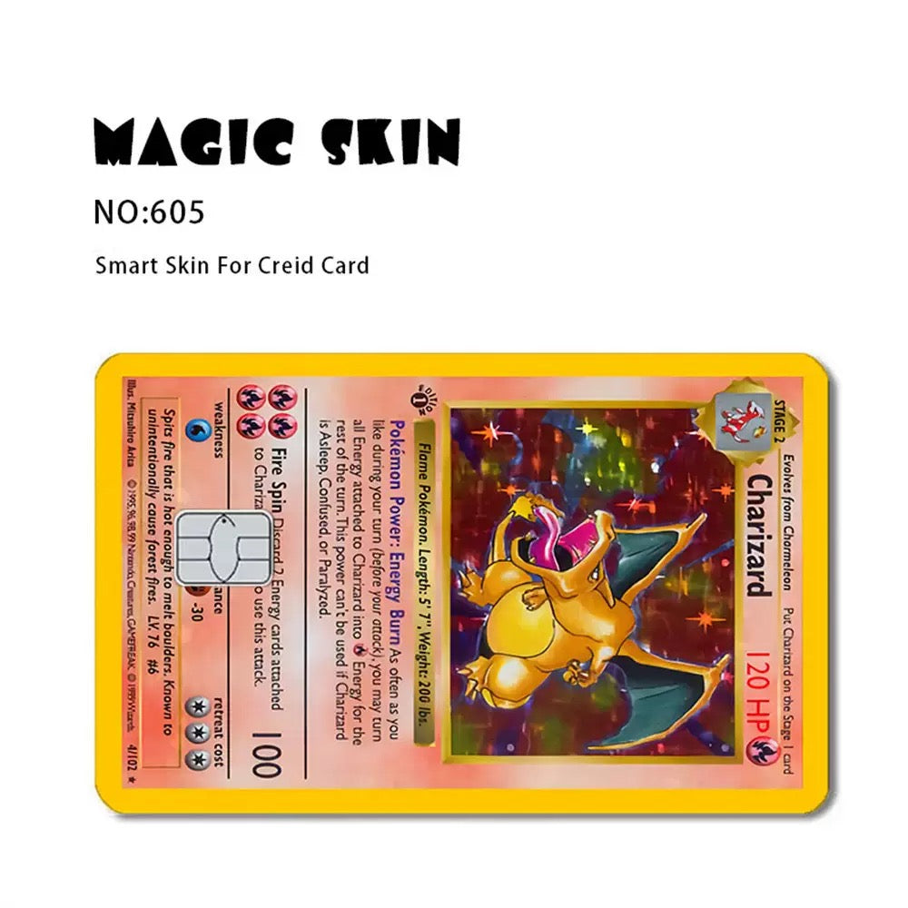 Fire Dragon Classic Card Skin Stickers – 1 Set (Front & Back), Decorative Credit & Debit Card Covers