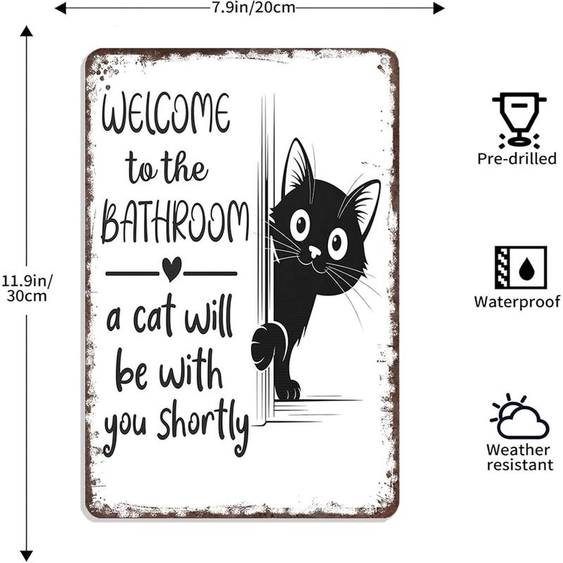 Vintage Black & White Cat Wall Art