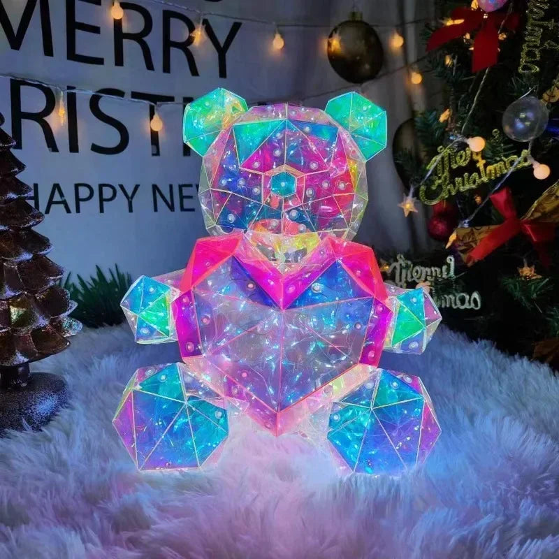 Geometric Prism Heart Teddy Bear Gift