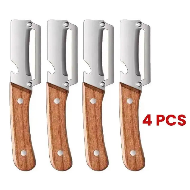 2PCS Kitchen Multi-Function Stainless Steel Thickened Fruit Peeler Knife for Sugar Cane and Pineapple Skin Removal Special Tool
