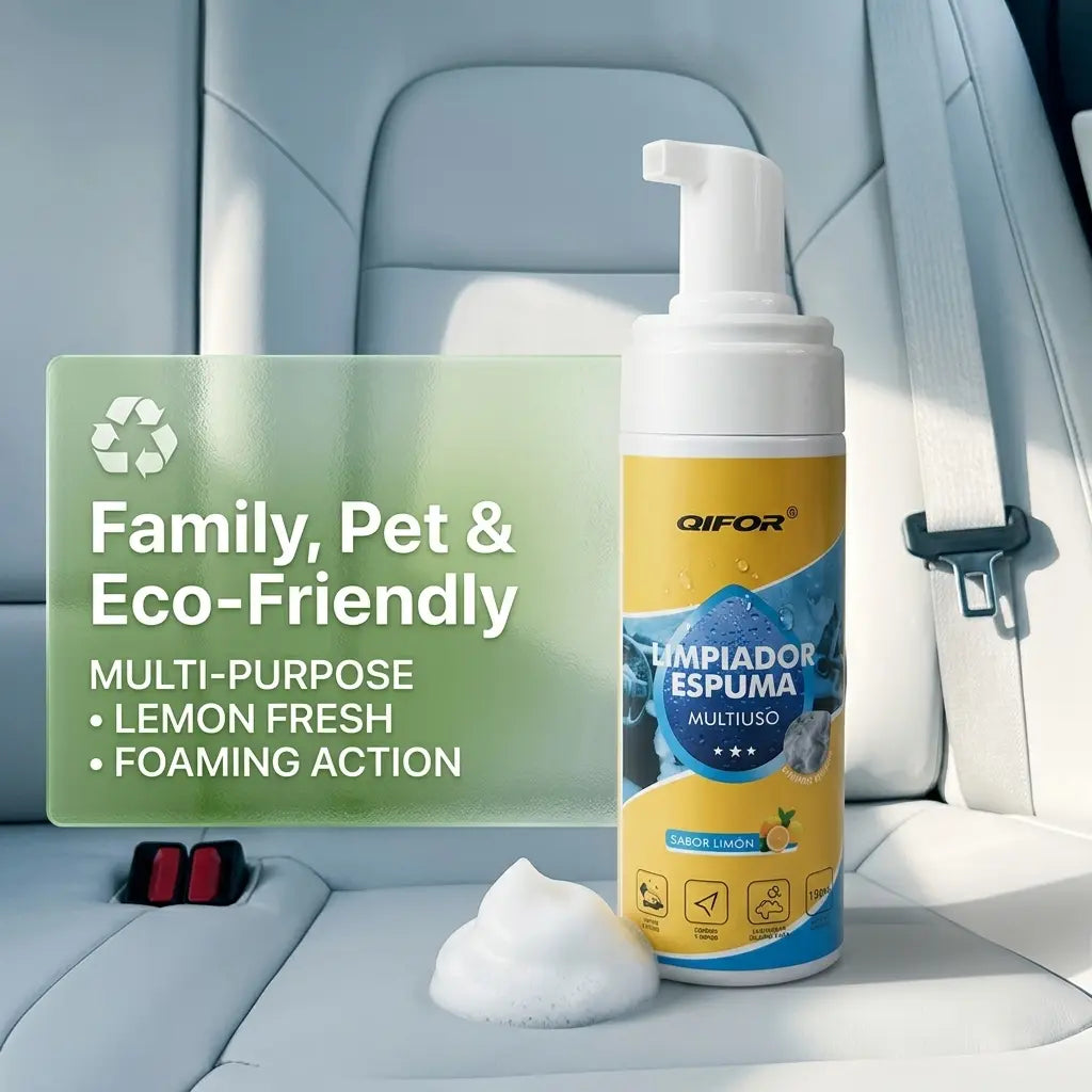 QIFOR 4-in-1 Multi-Enzyme Foam Spray Cleaner - Heavy Duty Deep Cleaning for Car Interior, Sofa & Home (Summervibes)