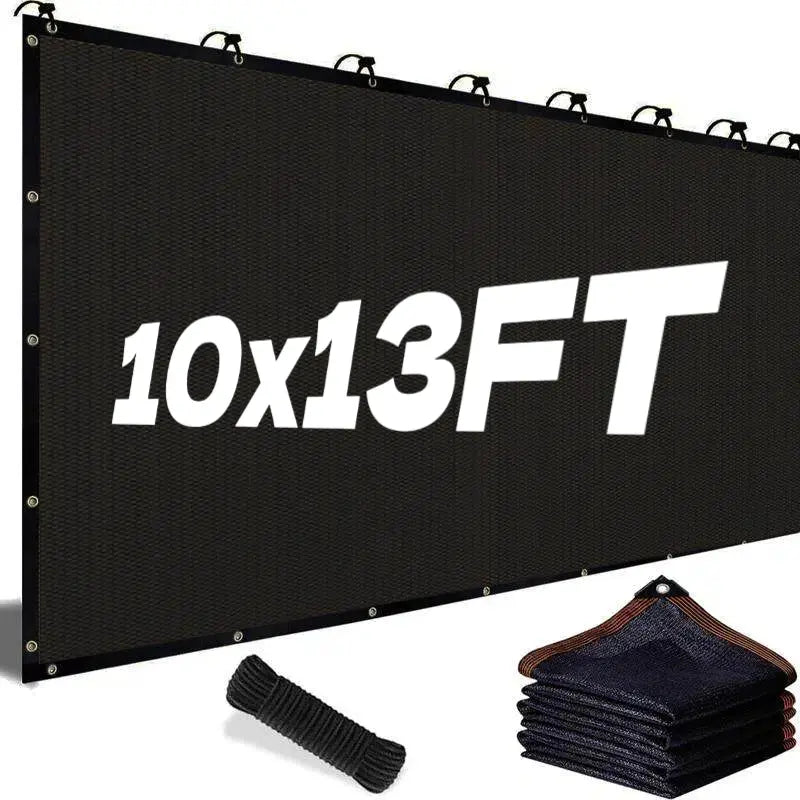10x13 FT Sunshade Netting (70-90% Resistant) - Breathable PE Mesh with Grommets