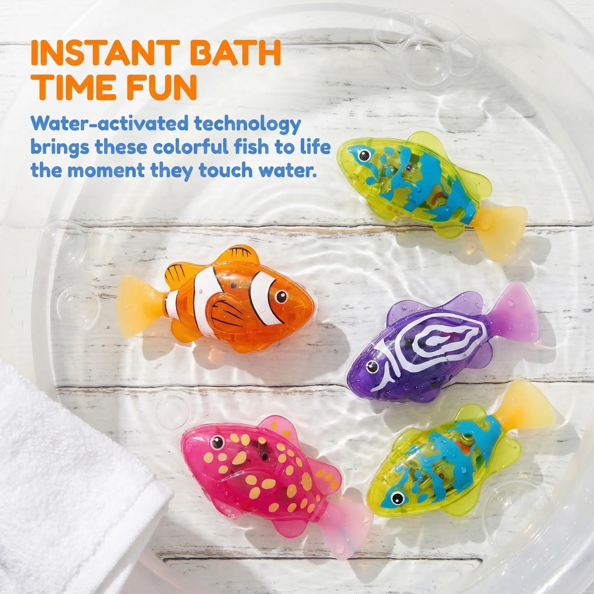 4-Pack LED Swimming Robot Fish Bath Toys for Toddlers