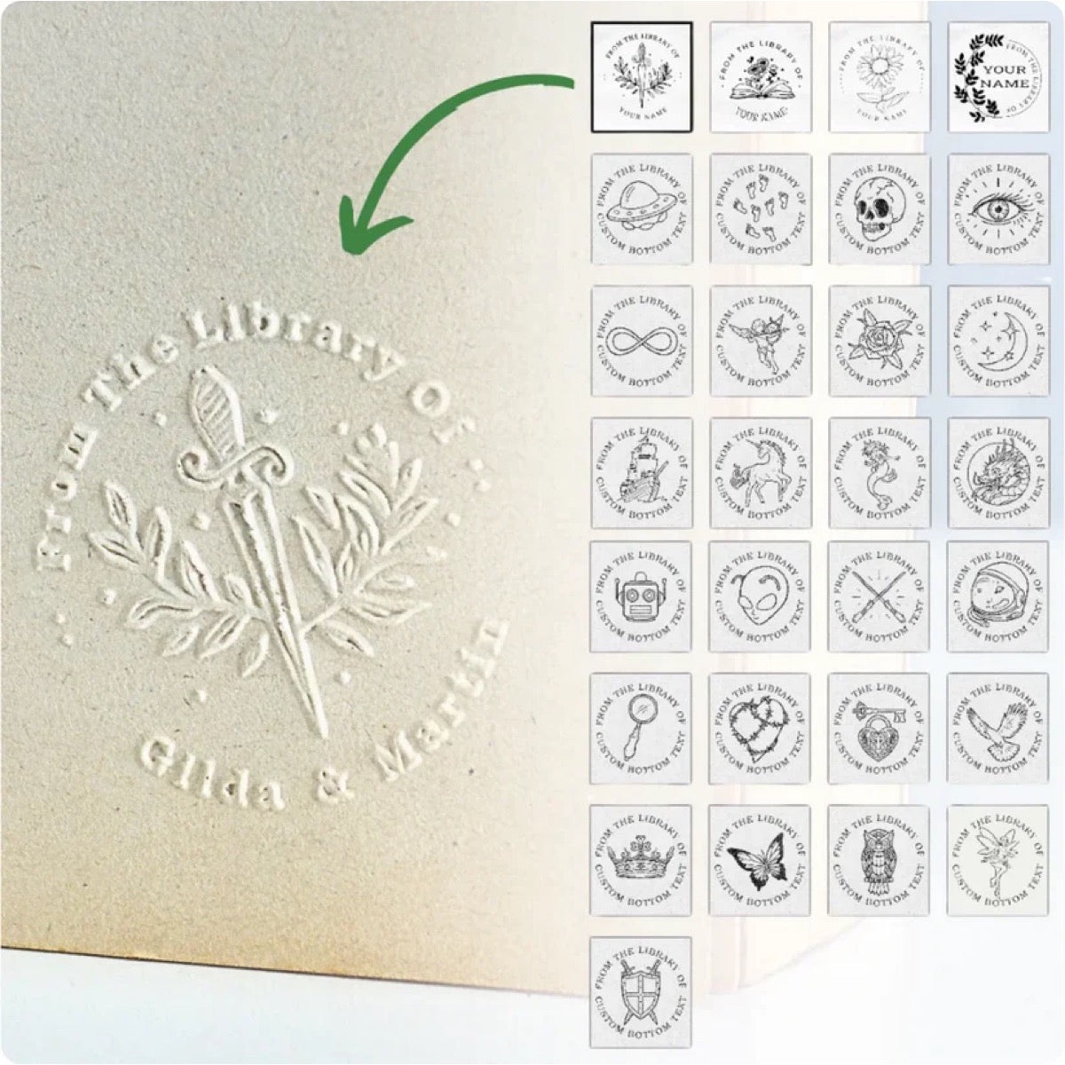 Personalized Library Book Embosser – Custom Name Stamp