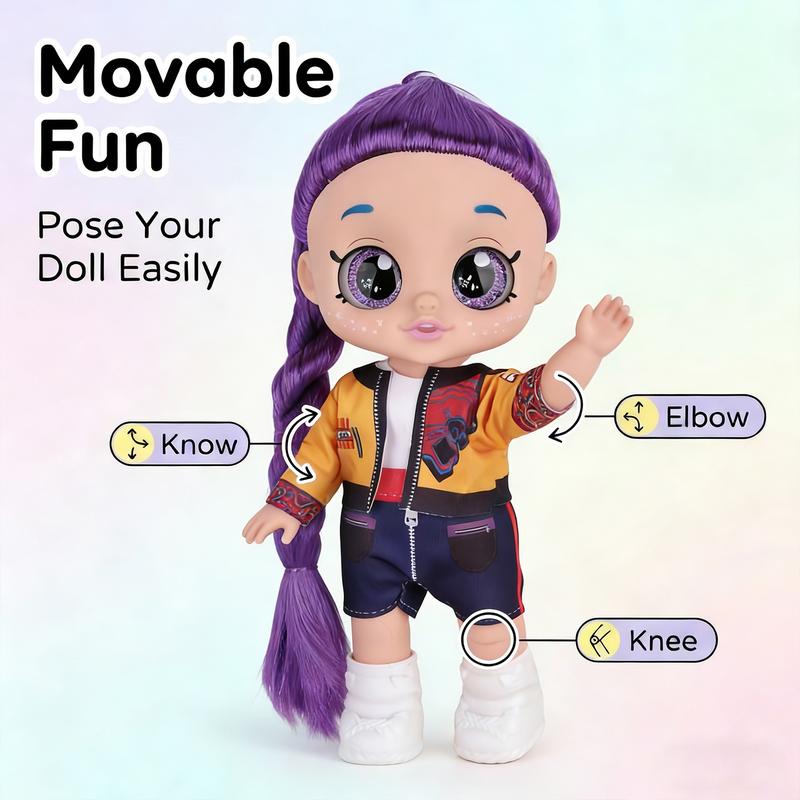 Kpop Anime Action Figure Dolls, Rumi Mira Zoey Idol Group Toys, 5D Shiny Eyes, Musical Jointed, Fan Collection & Kids Gift, 7/10/13 Inch