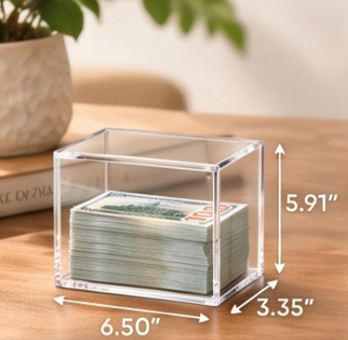 Floating Savings Box, Clear Acrylic Money Saving Challenge Box, Unique Savings Display, Creative Gift for Adults