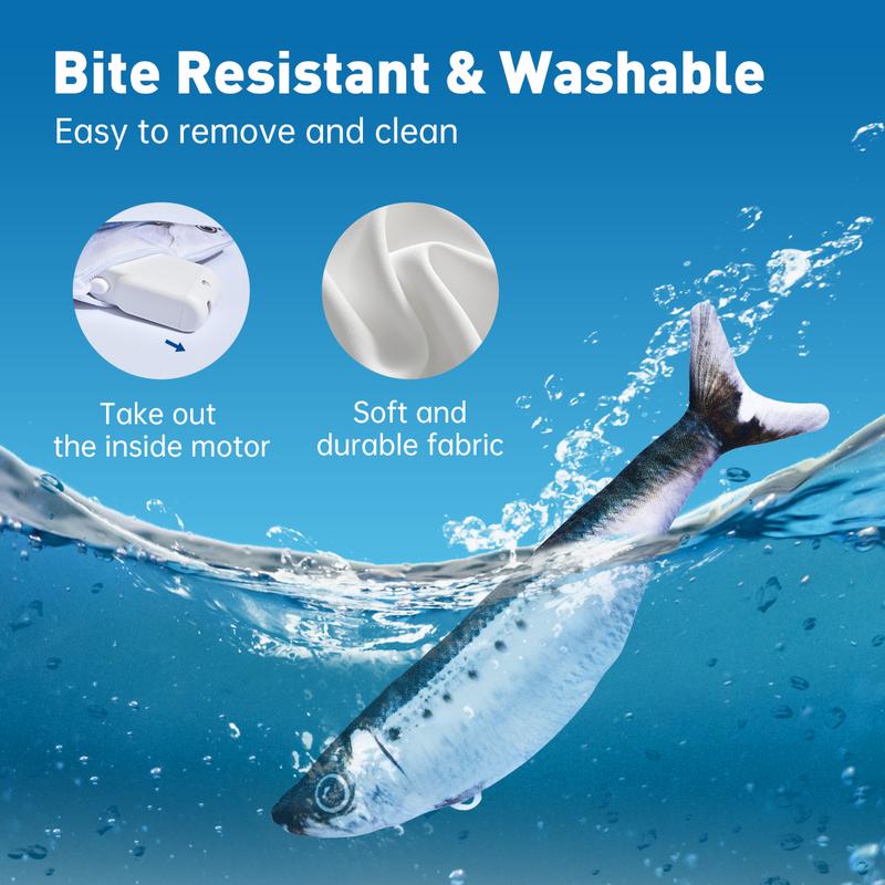 Interactive Tap-Activated Flapping Cat Toys - 3 Realistic Motion Sensor Fish with Catnip