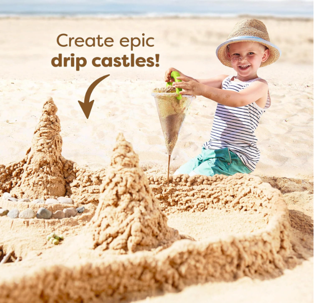 Sand and Water Mixing Funnel, Beach Sand Toy for Sand Castles Building, ABS Outdoor Play Tool for Beach and Garden, Sand and Water Funnel Toy, 26 x 16 cm