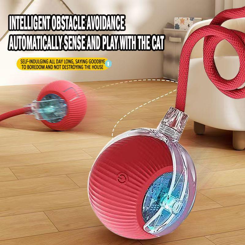 Interactive Dog Cat Toys Durable USB Rechargeable Automatic Rolling Ball with Obstacle Avoidance for Small Medium Large Pets