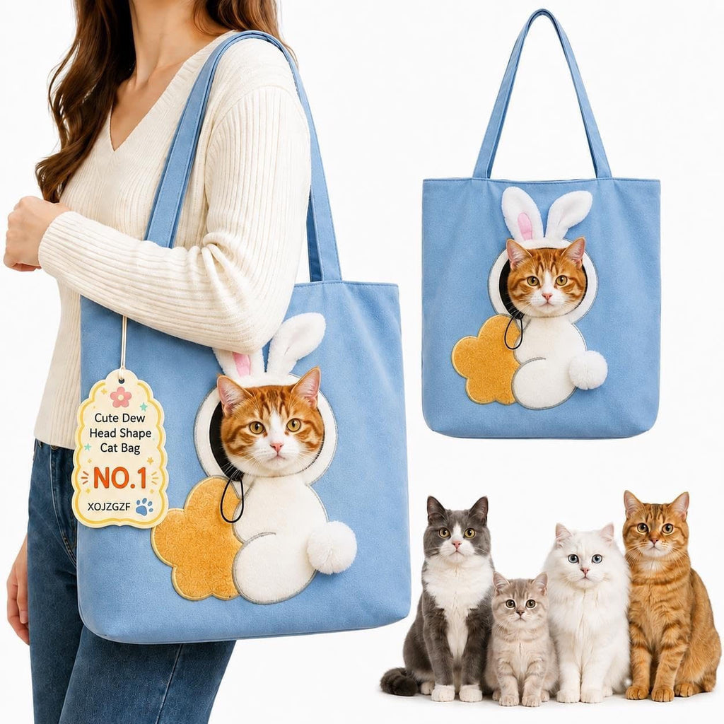 Lion-Shaped Pet Carrier Tote Bag, Head-Out Canvas Shoulder Bag for Cats & Small Dogs