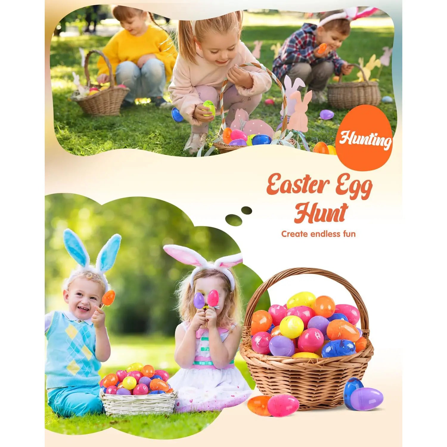 24/48pc Prefilled Easter Eggs with Natural Gemstones | Unique Treasure Hunt Set