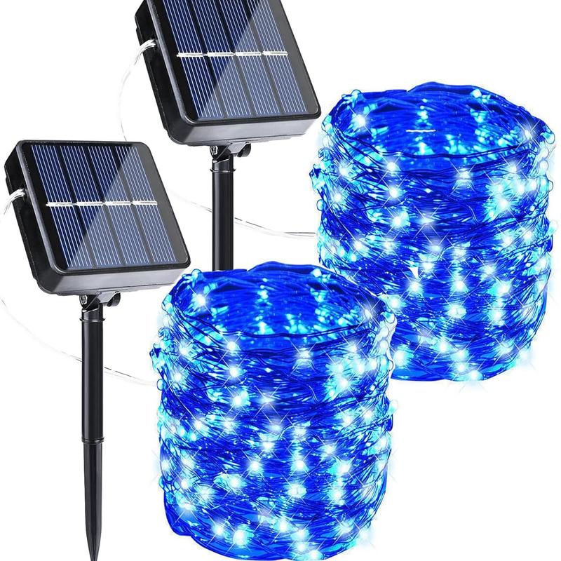 2-Pack Solar Outdoor String Lights, 80FT 240 LED Waterproof Fairy Lights with 8 Modes for Garden, Party, Patio Decor, Solar Outdoor Lights