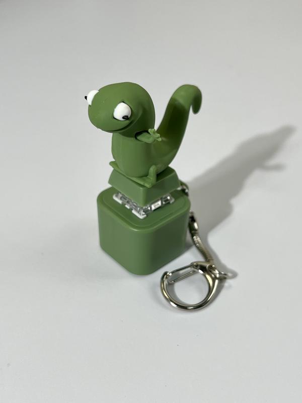 Lizard Button Keychain with Rechargeable LED Light &Realistic Croak-Color-Changing Fun Toy for Kids & Adults
