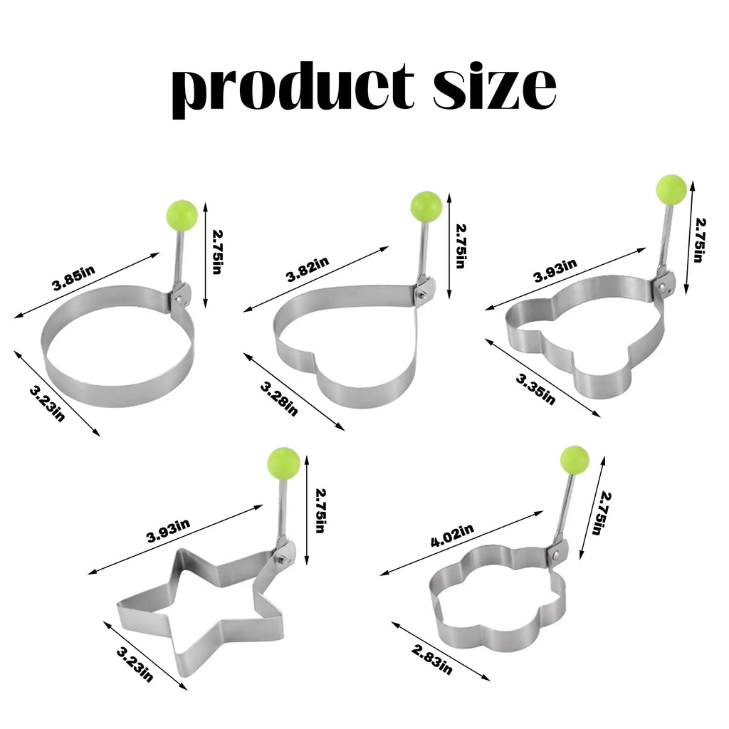 5 Counts Set Fried Egg Rings Molds, Multifunctional Breakfast Tool