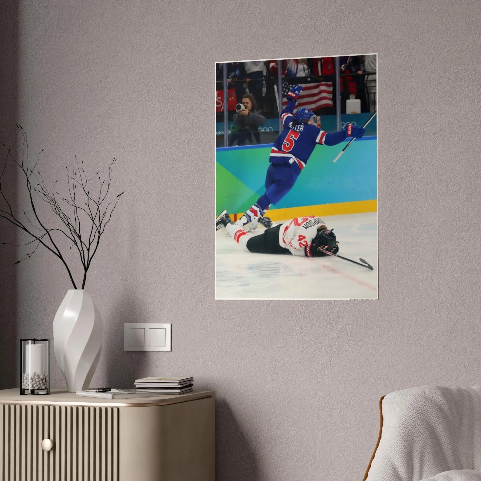 Team USA Hockey Gold Poster – Down But Never Out, Gift Idea