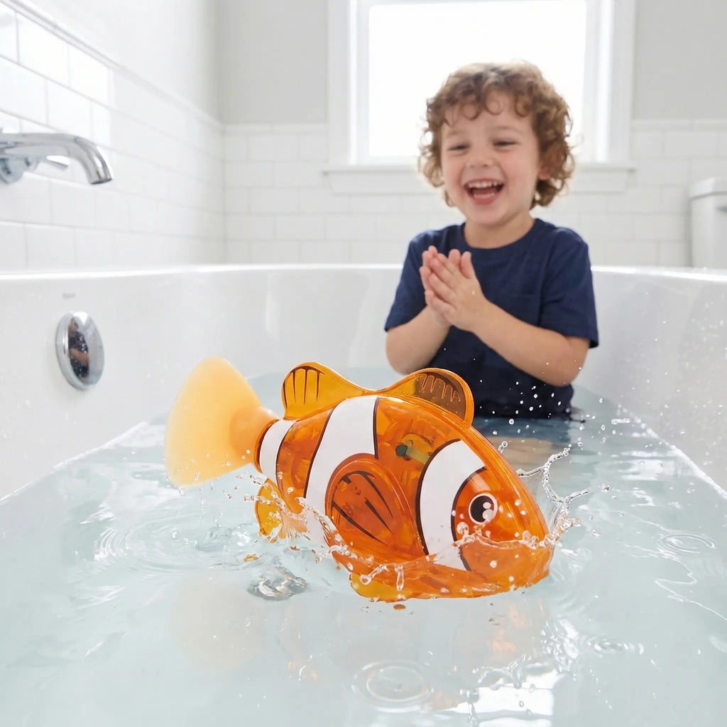 4-Pack LED Swimming Robot Fish Bath Toys for Toddlers