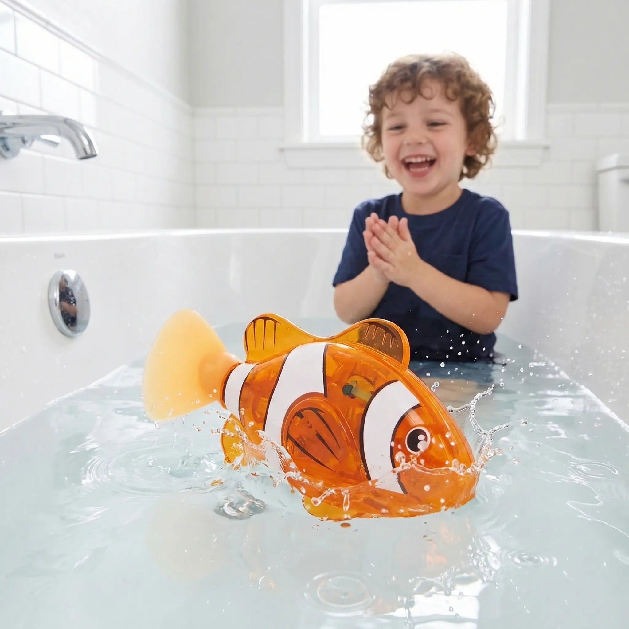 4-Pack LED Swimming Robot Fish Bath Toys for Toddlers