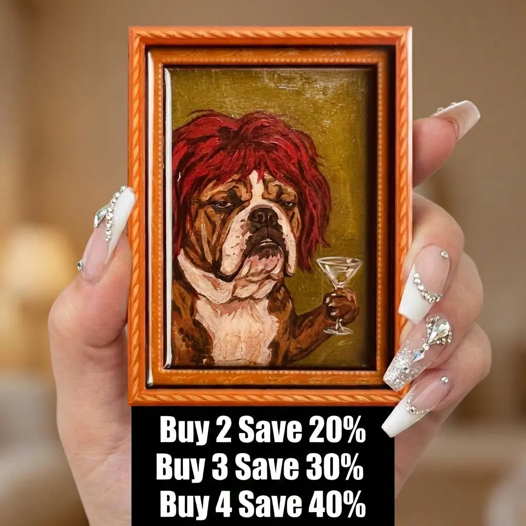 Funny Vintage Art Frame Fridge Magnets - Quirky Animal Portraits for Home & Office