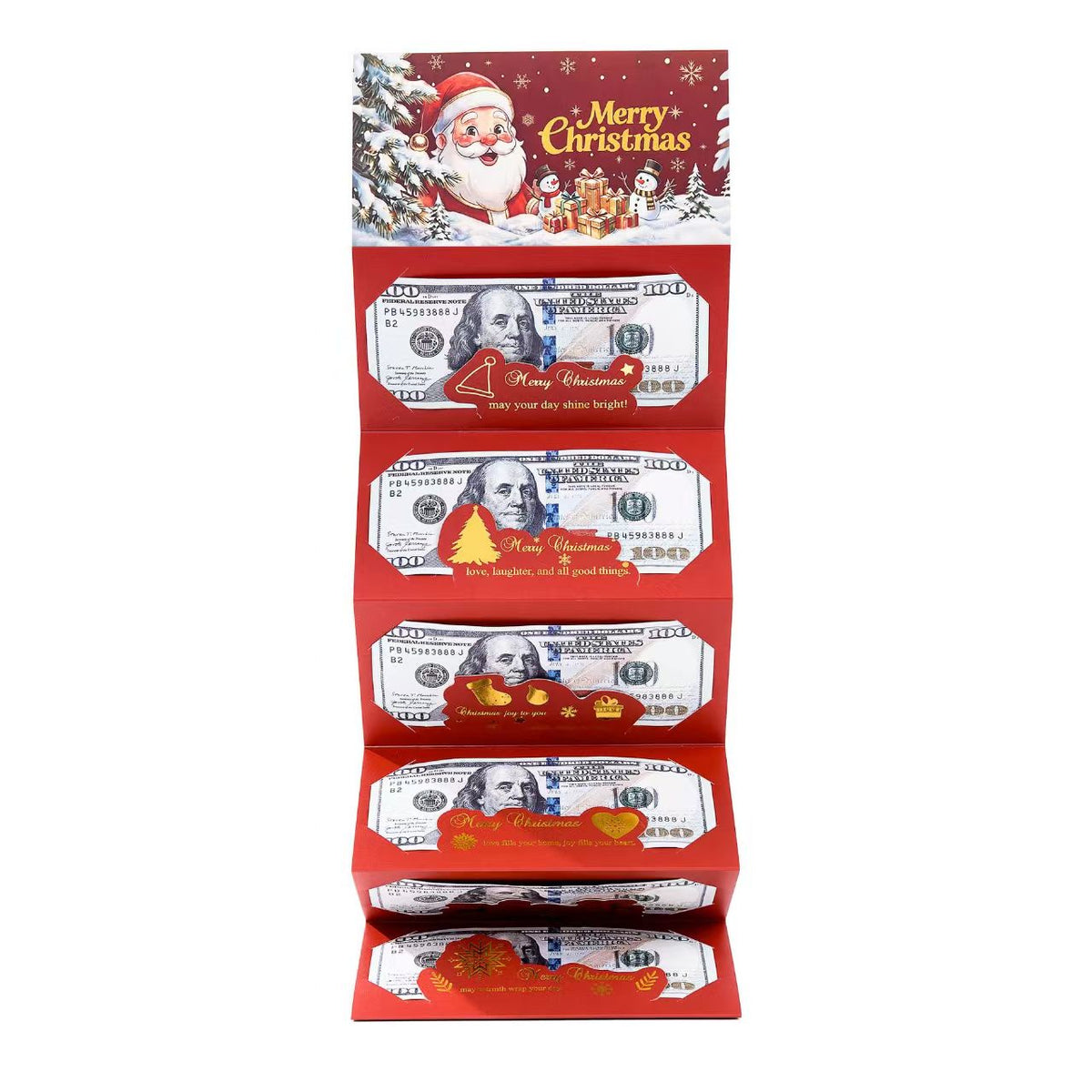 Christmas Money Envelope with 6 Slots – 2PCS/4PCS Folding Cash Gift Holders