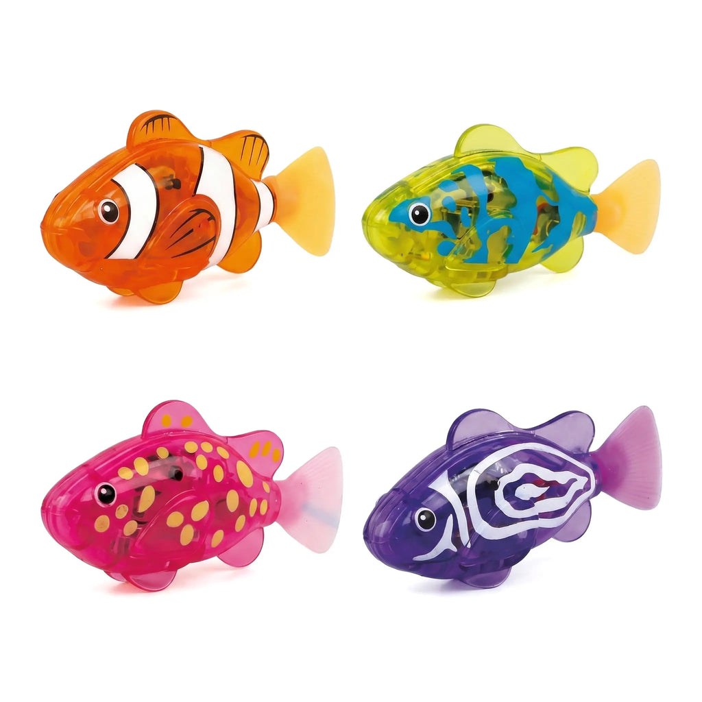 4-Pack LED Swimming Robot Fish Bath Toys for Toddlers