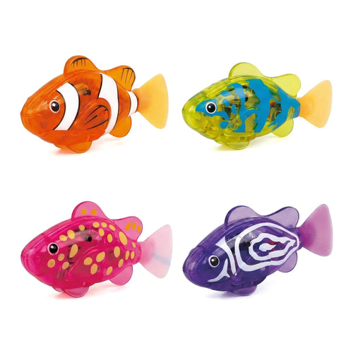 4-Pack LED Swimming Robot Fish Bath Toys for Toddlers