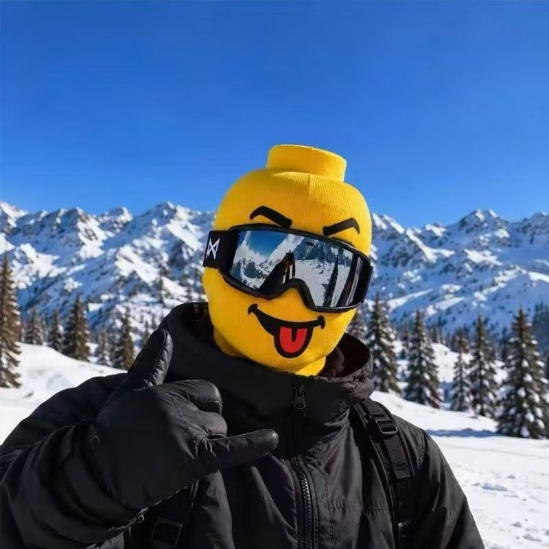 Funny Yellow Full Face Ski Mask | Windproof Balaclava for Skiing, Snowboarding, Cycling & Outdoor Adventures