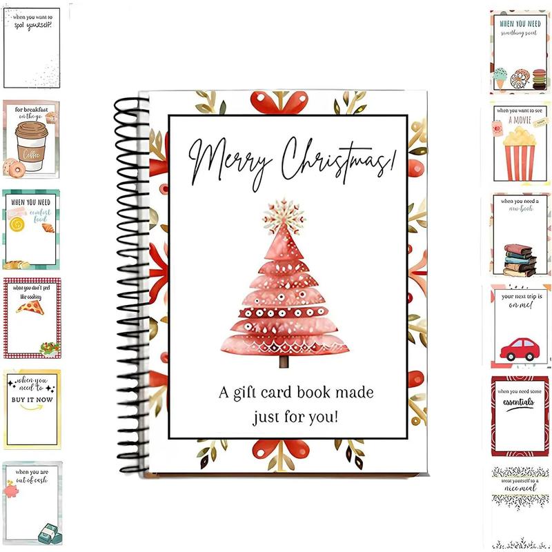 Colorful Spiral Bound Christmas Card Booklet - Surprises on Every Page, DIY Personalized Gift for Family, Collectible Xmas Greeting Card Book